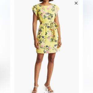 Eliza J floral cap sleeve A-line dress